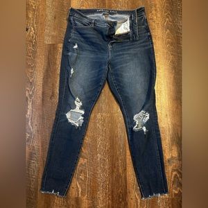 American Eagle Dream Jean Ripped Distressed High Rise Jeggings sz 12 reg